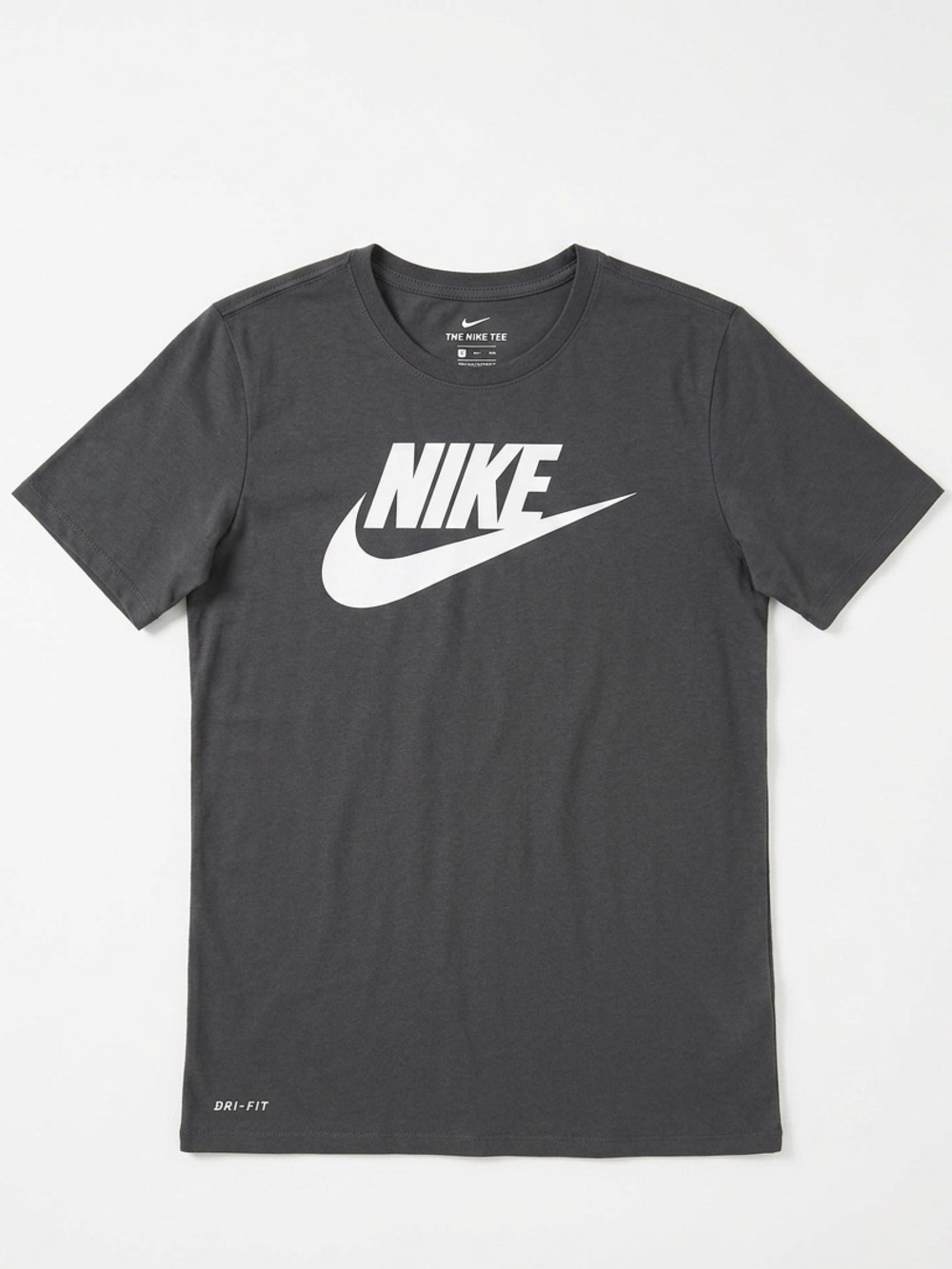 Nike Charcoal Short Sleeve Tee with White Swoosh